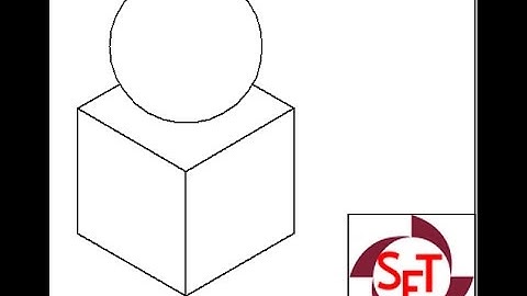 Isometric projection of a sphere over a cube using Solid Edge