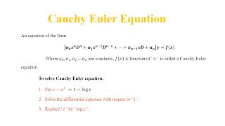 Cauchy Euler Equation