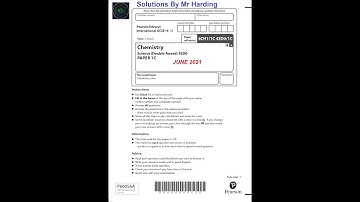 Edexcel - iGCSE - Chemistry - Paper 1C - June 2021 - Solutions By Mr Harding