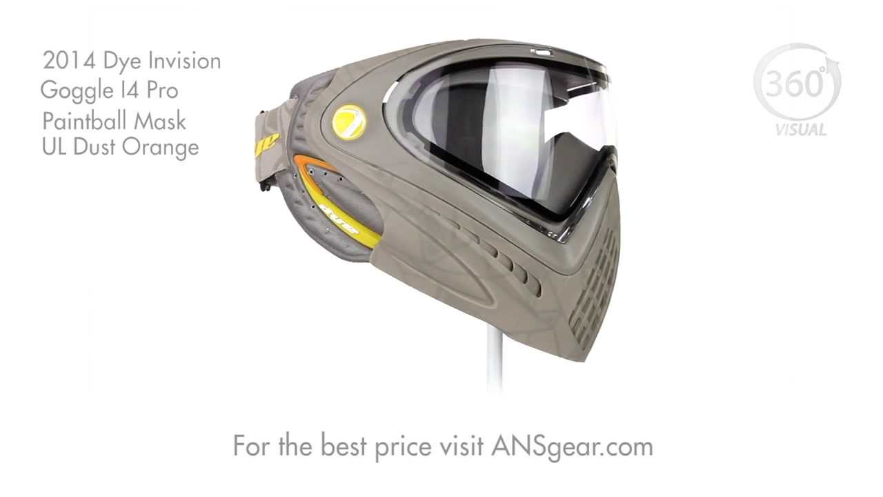 2014 Dye Invision Goggle I4 Pro Paintball Mask UL Dust Orange