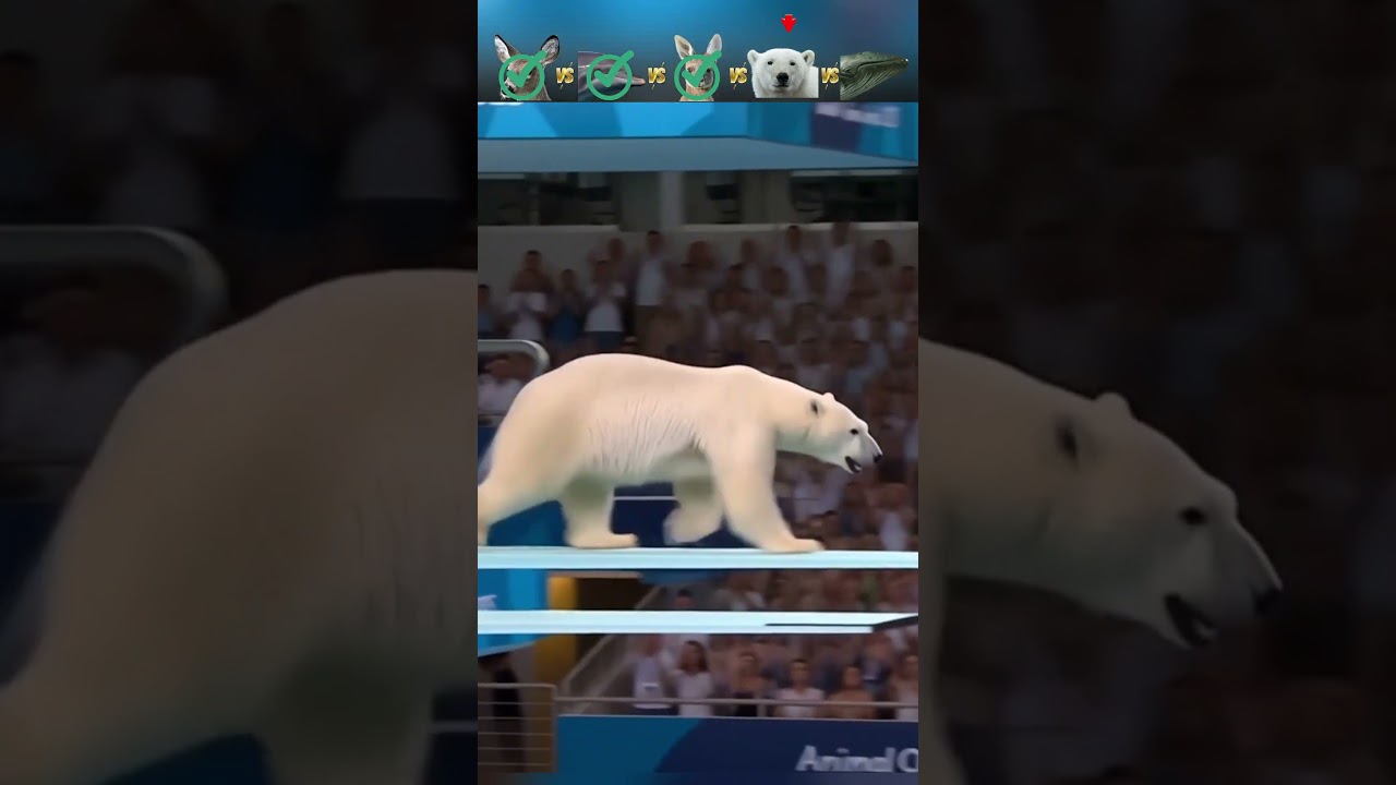 Deer vs Dolphin vs Kangaroo vs Polar Bear vs Whale | Animal Olympics Diving Event