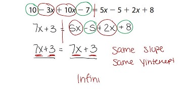 One Solution, No Solution, Infinite Solutions Instructional Video