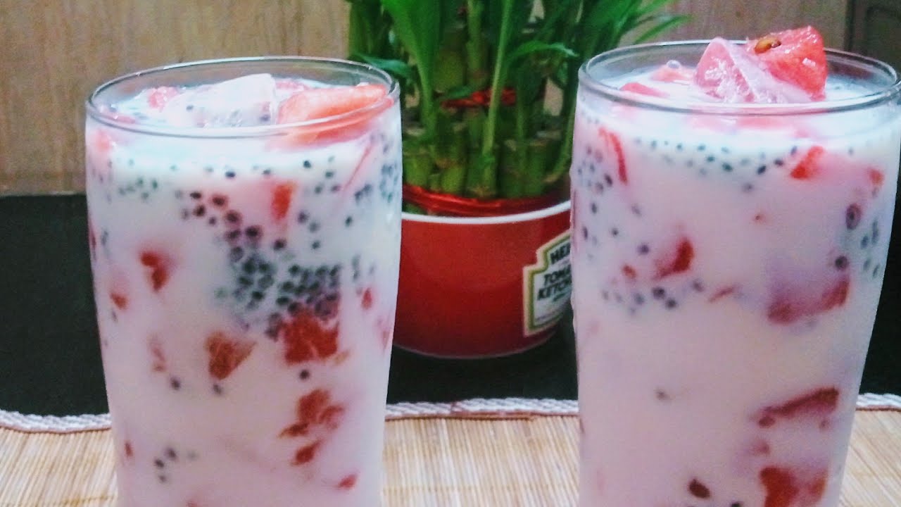 Watermelon milk drink Recipe No.28 YouTube
