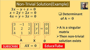 Trivial and non-Trivial Solution/ট্রাইভিয়াল সলিউশন বা নন-ট্রাইভিয়াল সলিউশন