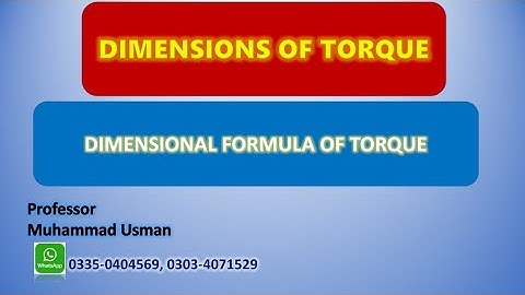 Dimensions of Torque