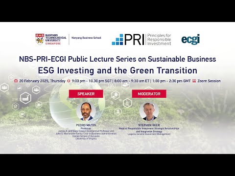 Lecture 2 | NBS-PRI-ECGI Public Lecture Series - video from PRI