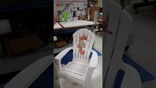 Vinyl Decal Install on Plastic Adirondack Chair This video shows how to install a regular everyday vinyl graphic on a plastic Adirondack chair. The graphic is a custom vinyl decal