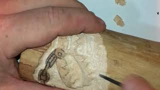 its a trap ferro rod handle Jerrys WoodShop and Outdoors wood carving part 3