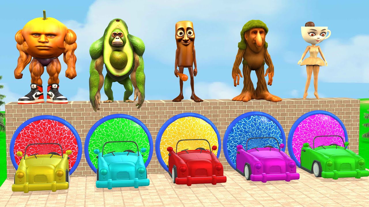 Long Slide Game With Cow Elephant Gorilla Hippopotamus Tiger 3d Animal Game Funny 3d Animals