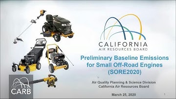 Webinar: CARB’s SORE Emissions Inventory Model - 03/25/20