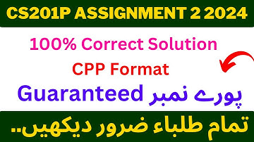 CS201P Assignment 2 2024 | CS201P Assignment 2 Solution 2024 | Cs201P Assignment 2 fall 2024