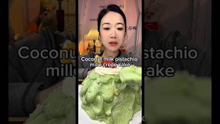 Coconut Milk Pistachio Mille Crepe Cake