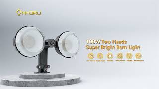 Onforu 100W LED Barn Light Dual-Head with Remote
