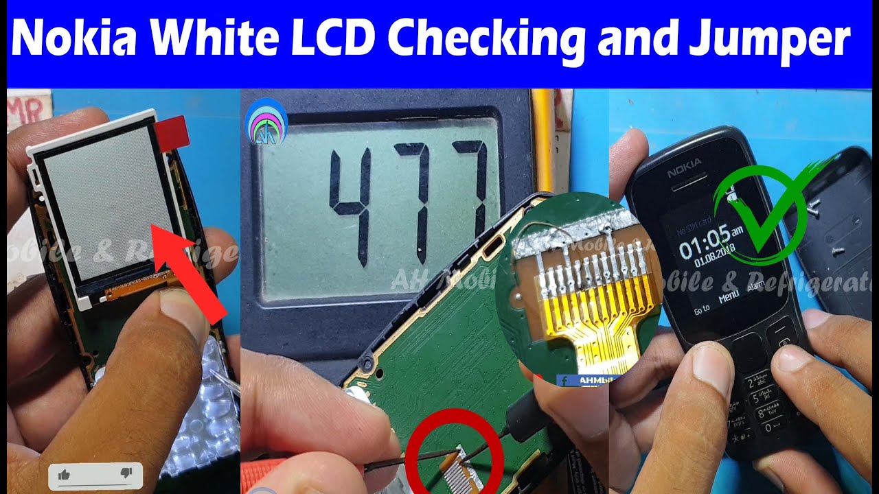 Nokia 106 (TA1114) White LCD Display Ways Jumper Solution YouTube