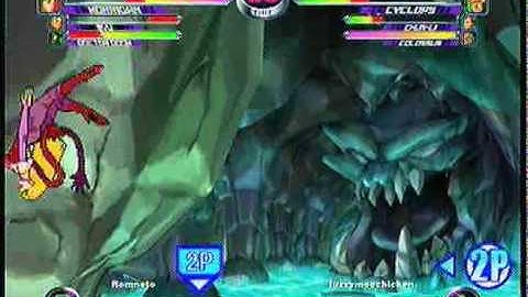MvC2 Online (360): Brett (Ryu/Morg/Doom) vs FuzzyMooChicken (Chun/Cyke/Col) 4 .:12.18.09:.