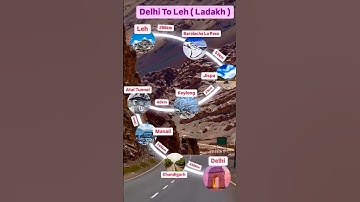 Delhi to Leh Ladakh Route Map #rider #automobile #leh #manali #pahadi  #travel #love