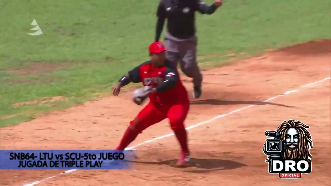SNB64  LTU vs SCU 5to JUEGO JUGADA DE TRIPLE PLAY, por parte de la Defensiva Santiaguera