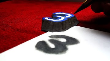 Try to make Trick Art On Paper, Floating Number 3 #drawsimple