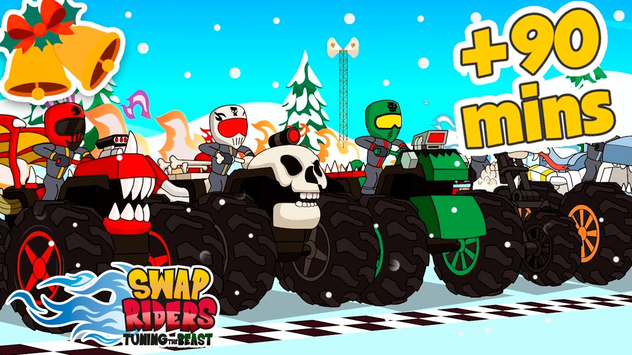 SWAP RIDERS 🏁🎅 NAVIDAD SOBRE RUEDAS: EL MARATÓN MÁS BRUTAL 🏆 DIBUJOS ANIMADOS EN ESPAÑOL