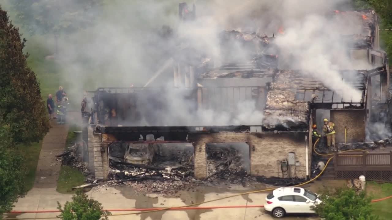 AERIALS | House fire in Clark County - YouTube