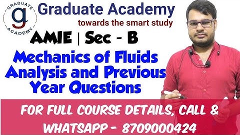 AMIE Mechanics of Fluids Analysis and Previous year Questions I Mechanical Branch | 8709000424