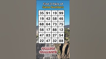 FIND AT LEAST 1 PAIR! Find 3 pairs of identical numbers/ /Dementia Prevention Quizzes/Tests.No.897