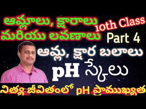 pHస్కేలు ఆమ్లాలు, క్షారాలు మరియు లవణాలు 10th class | ఆమ్ల, క్షార బాలాలు | pH స్కేలు, ప్రాముఖ్యత