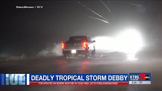 Slow-moving Tropical Storm Debby bringing torrential rains, major flood threat to southeastern US