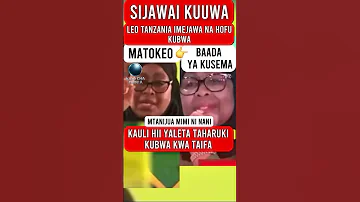 LEO MAMA SAMIA KAZUA TAHARUKI KUBWA KWA TAIFA Kauli Hii Ya Tikisa Taifa 