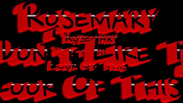 Rosemary "I Dont Like" (Mixed By: Sedrick Hibbler)