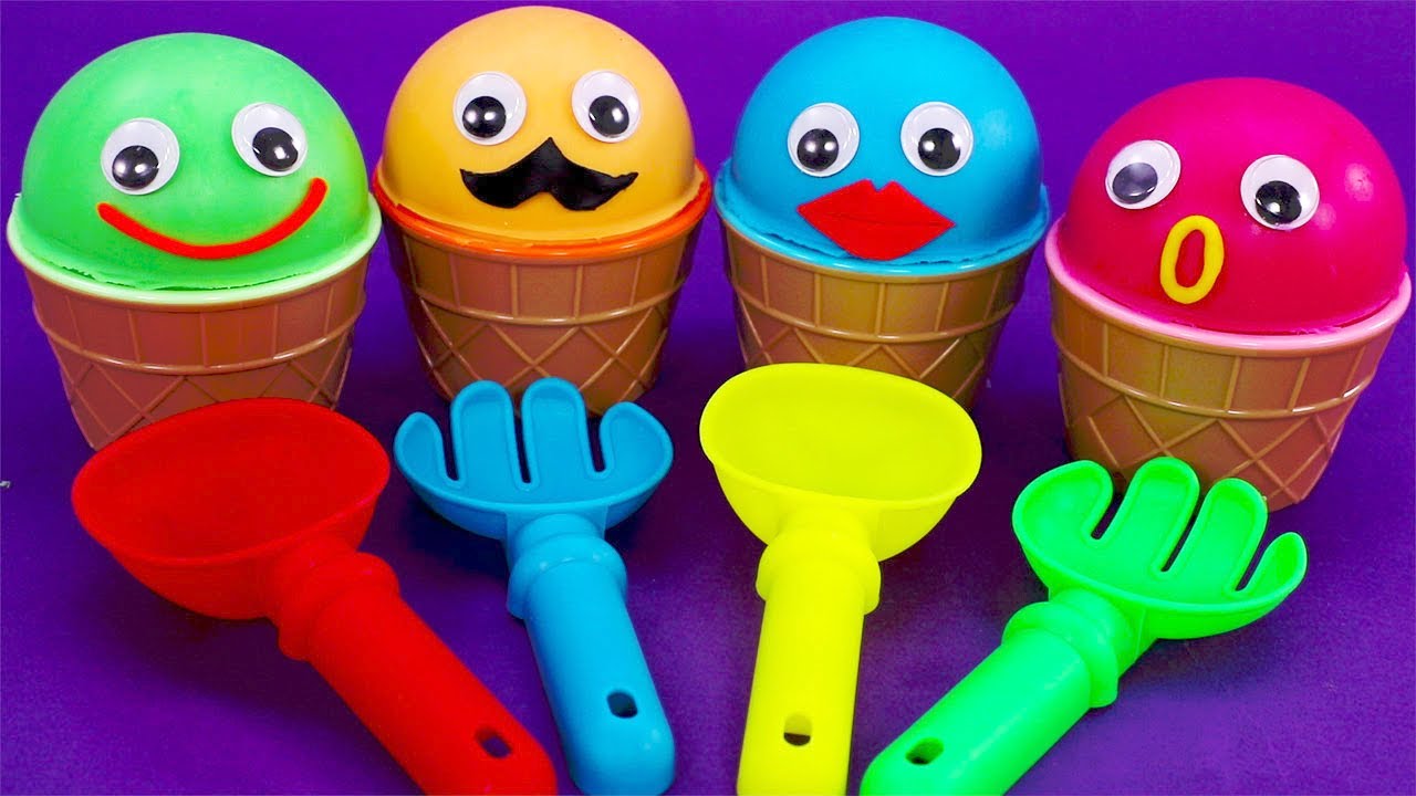 Learn 4 Colors Play Doh Ice Cream Cups with Hamburger | Minions,Kinder Joy Eggs,LOL