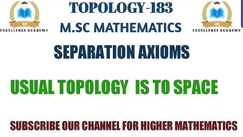 Usual topology  is T1 space || Metric space is T1 space || separation axioms ||