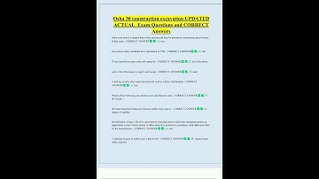 Osha 30 Construction Excavation Updated Actual Exam Questions And Correct Answers video
