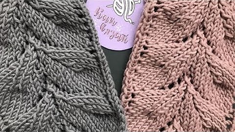 Узор "Ажурные листья" спицами из 25 петель/Openwork leaves knitting pattern