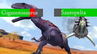 Giganotosaurus Vs Sauropelta - With Healthbars