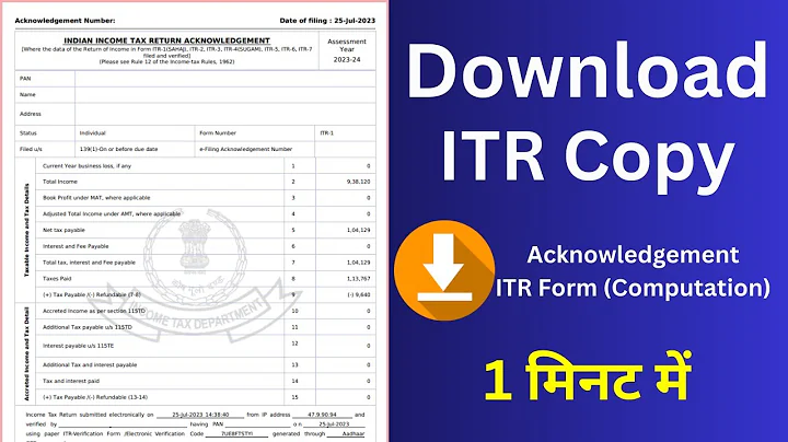 How to download ITR acknowledgement copy online in income tax e filing portal for any year
