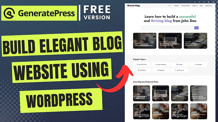 How to Make Blog Website in WordPress for Free | GeneratePress Theme