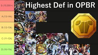Who has the HIGHEST DEF??? [OPBR] Tierlist