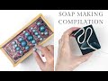 Soap making pouring, swirling and decorating compilation