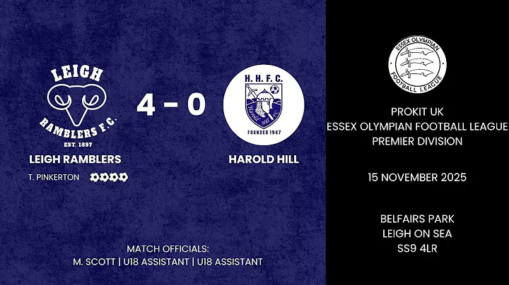 Leigh Ramblers 4 - 0 Harold Hill - 15/11/2025