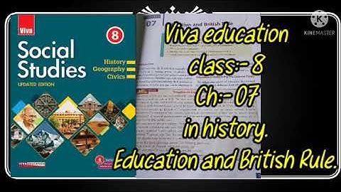 viva education class:-8 ch:- 07 in history Education and British Rule. solution key.