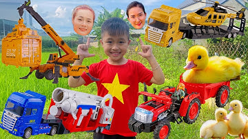 Changcady cùng em Tube và con vịt nhỏ Giải cứu xe cần cẩu, xe ben bị con chuột khổng lồ thôi miên