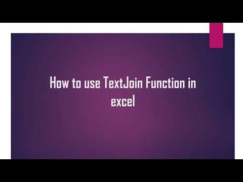 How to Use Text Join function in excel - YouTube