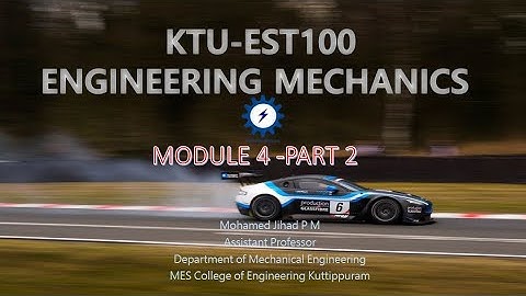 KTU Engineering Mechanics | Module4.2 | D