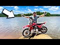 Exploring HUGE Lake on PIT BIKES! *NEVER ENDING BEACH*