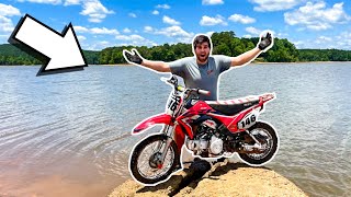 Exploring HUGE Lake on PIT BIKES! *NEVER ENDING BEACH*