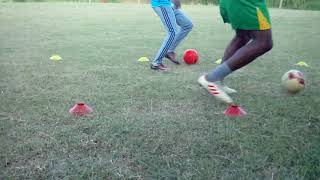Kareem Harry And Reiel Richards Dribbling With Both Feet Outside Of The Foot Touches