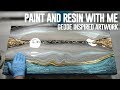 AGATE GEODE INSPIRED ART | acrylic paint and resin top coat | Demonstration |