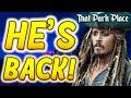 Johnny depp is back as jack sparrow appears in costume with disney