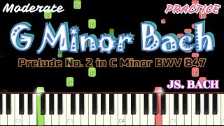 G Minor Bach By JS  Bach, Prelude No. 2 in C Minor BWV 847 | Easy Piano Song Tutorial